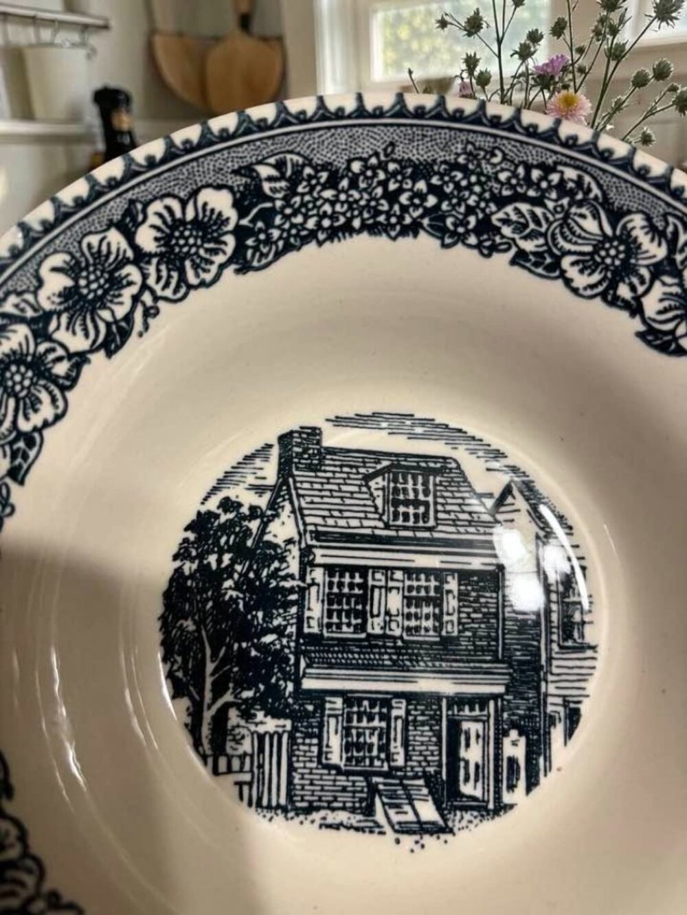 Vintage Royal China Colonial Heritage Blue Soup Bowls | Set of 2 | Colonial Hous - Picture 2 of 5